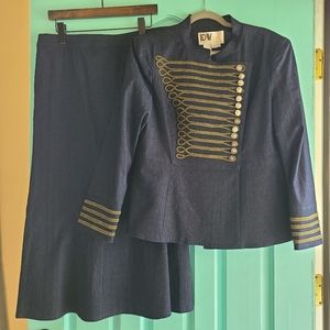 DV Jeans by Donna Vinci denim jacket and skirt 14